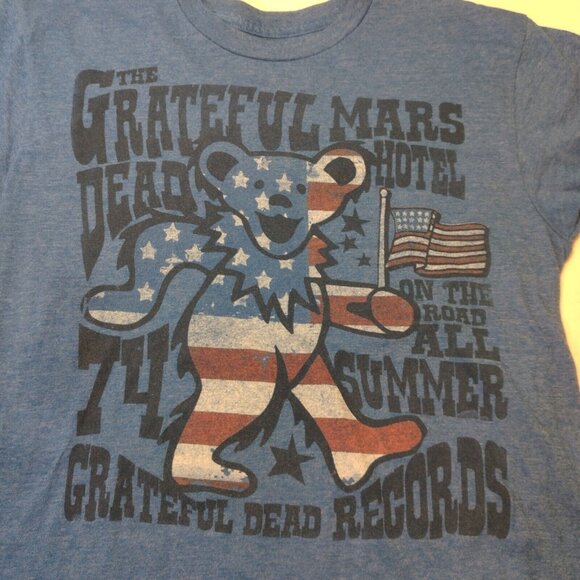 Grateful Dead Liquid Blue Mars Hotel T Shirt Medium Stars Stripes Bear Band - Picture 6 of 10